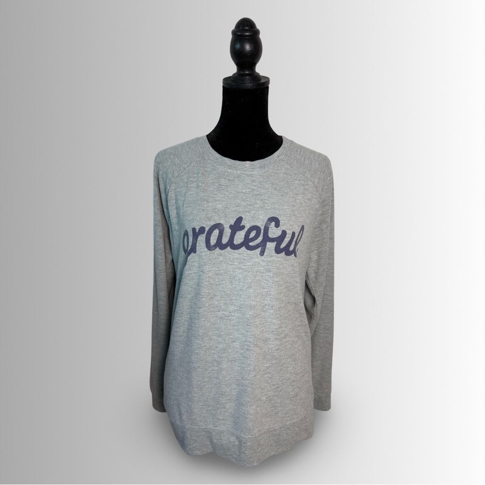 Grayson Threads Gray Crewneck Sweatshirt, Grateful, Size XL - Picture 4 of 11
